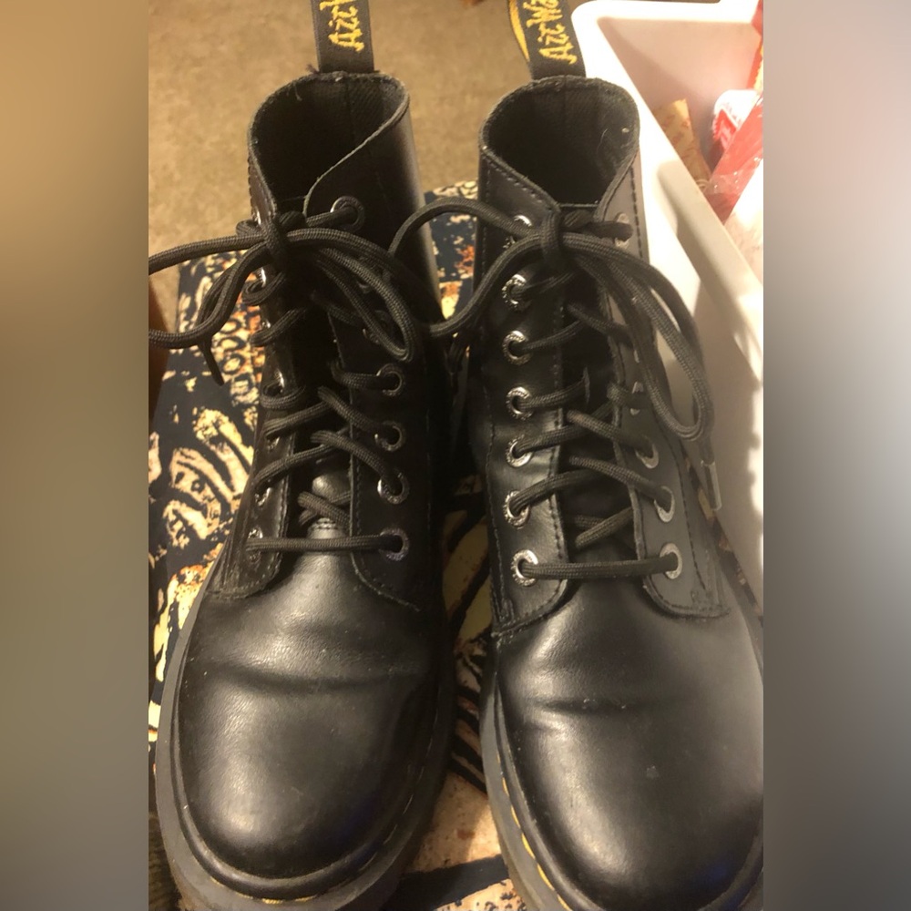 Dr. Martens Leather Luana Black Boots Size 5